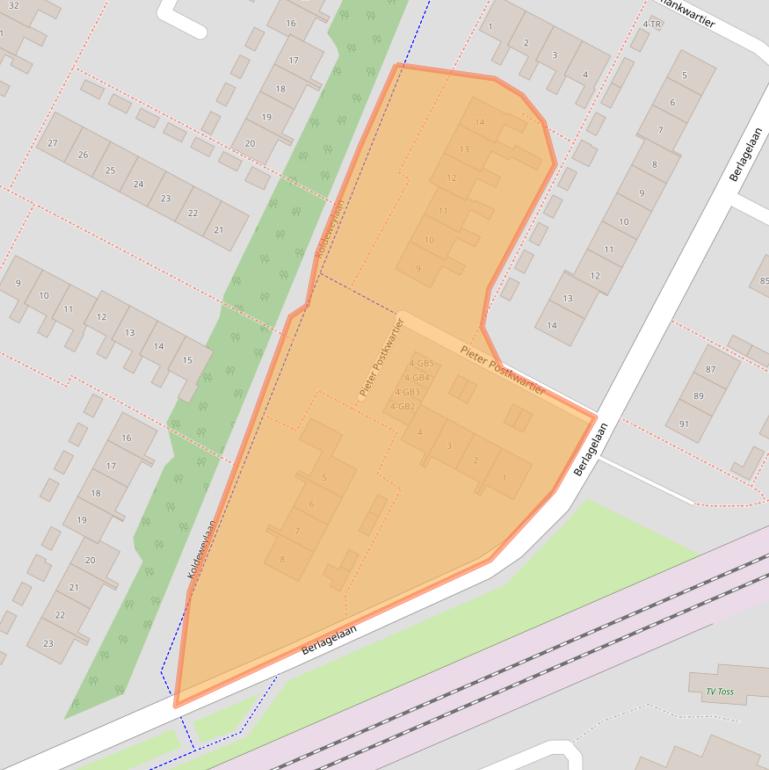 Kaart van postcodegebied 3723AK.