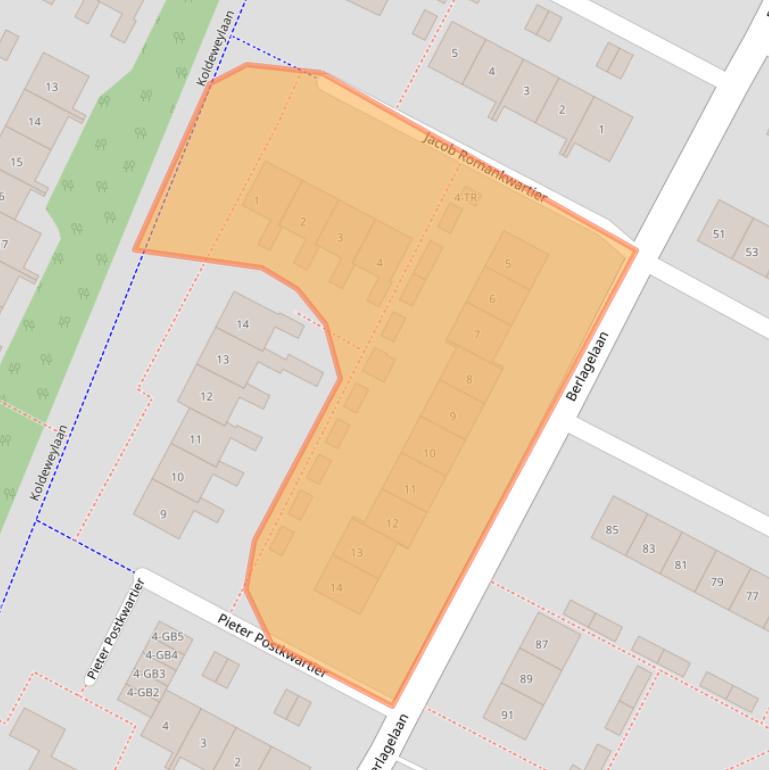 Kaart van postcodegebied 3723AL.