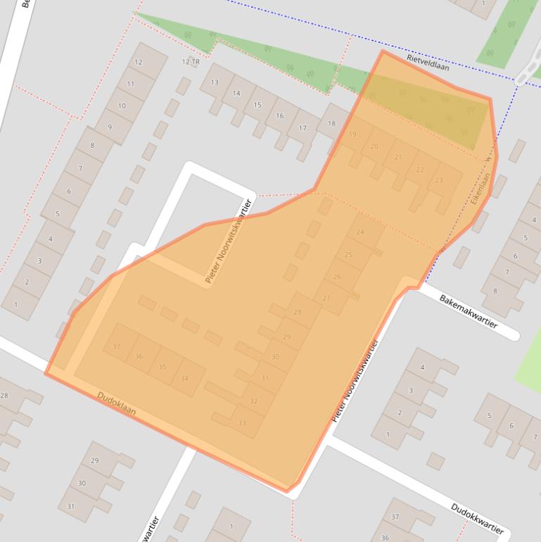 Kaart van postcodegebied 3723AR.