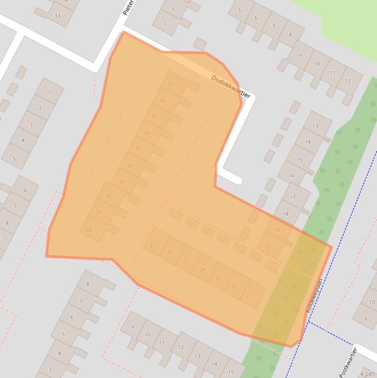 Kaart van postcodegebied 3723AW.