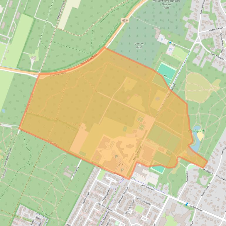 Kaart van postcodegebied 3723BA.