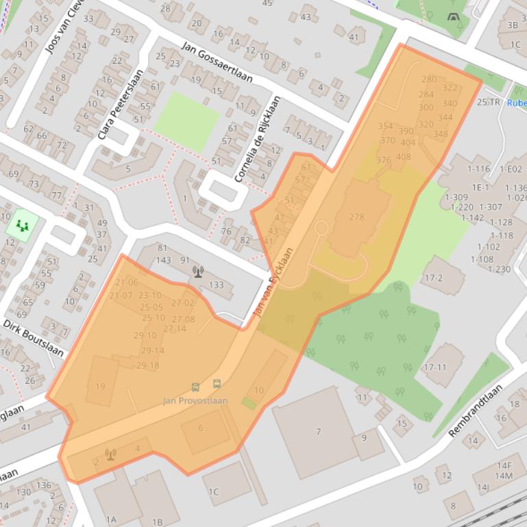 Kaart van postcodegebied 3723BC.