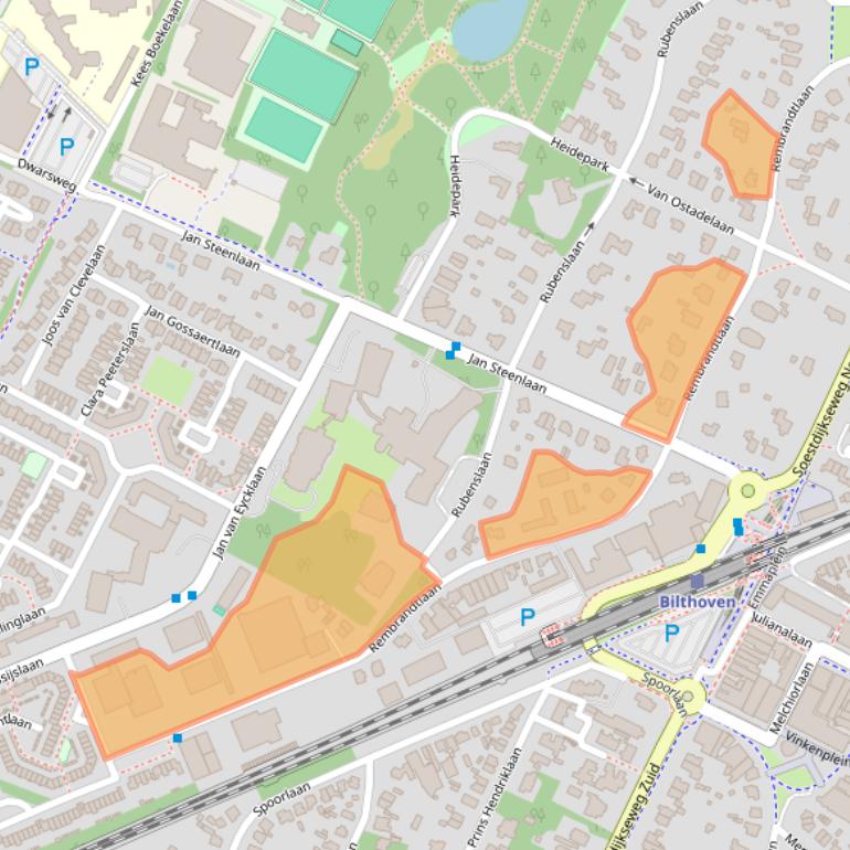 Kaart van postcodegebied 3723BG.