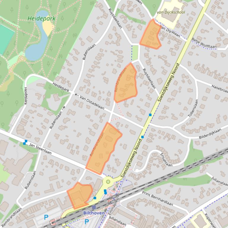 Kaart van postcodegebied 3723BK.