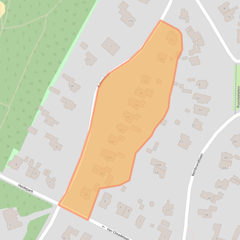 Kaart van postcodegebied 3723BR.