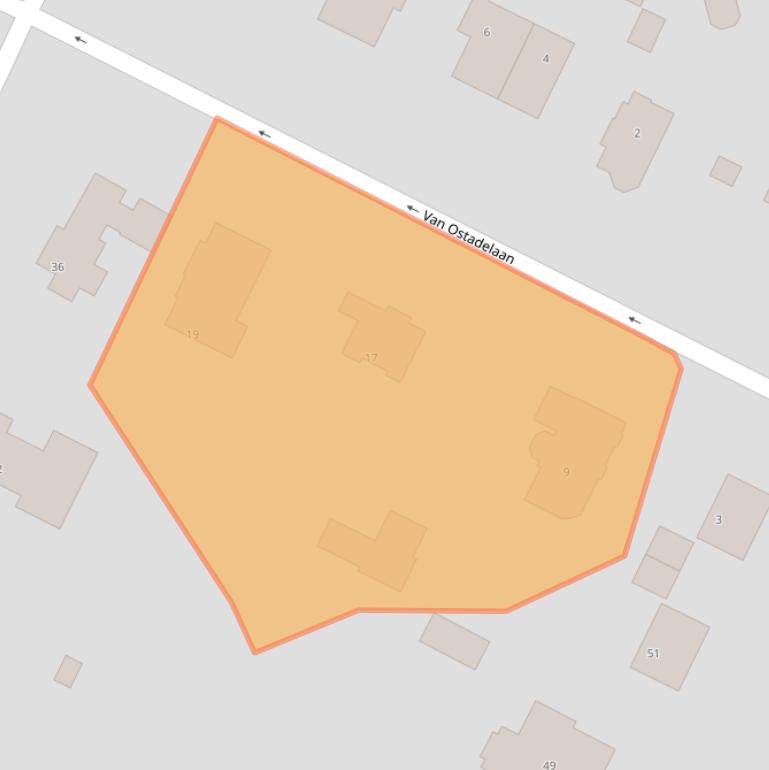 Kaart van postcodegebied 3723BX.