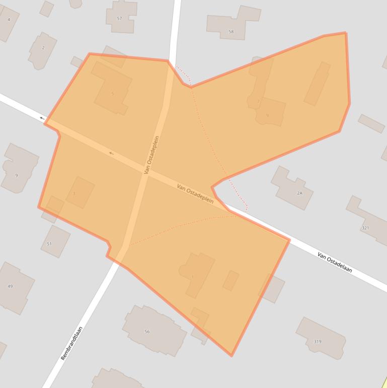 Kaart van postcodegebied 3723CA.