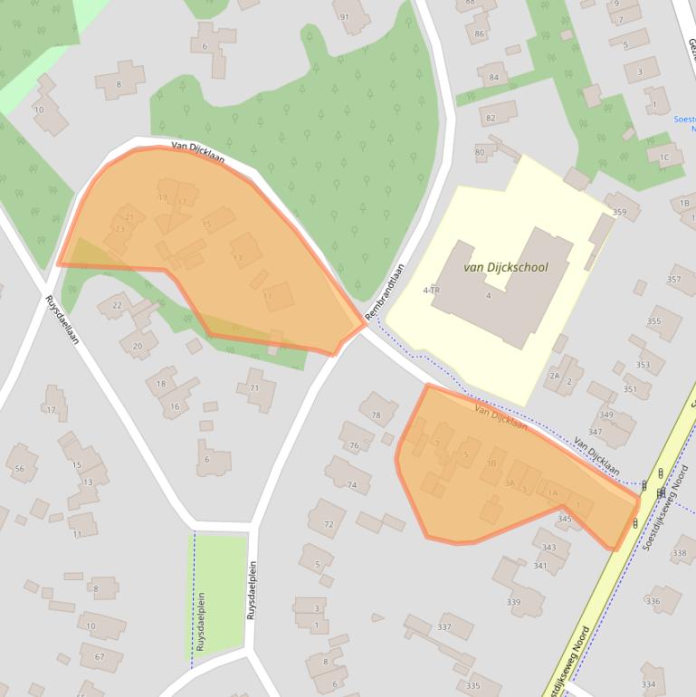 Kaart van postcodegebied 3723CE.