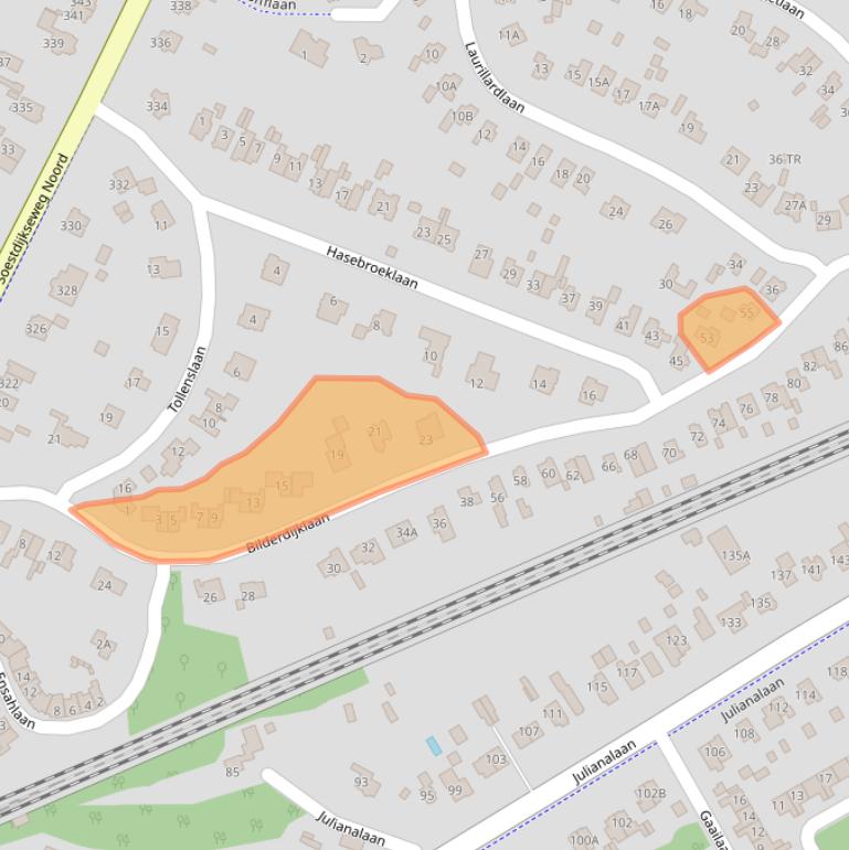 Kaart van postcodegebied 3723DA.