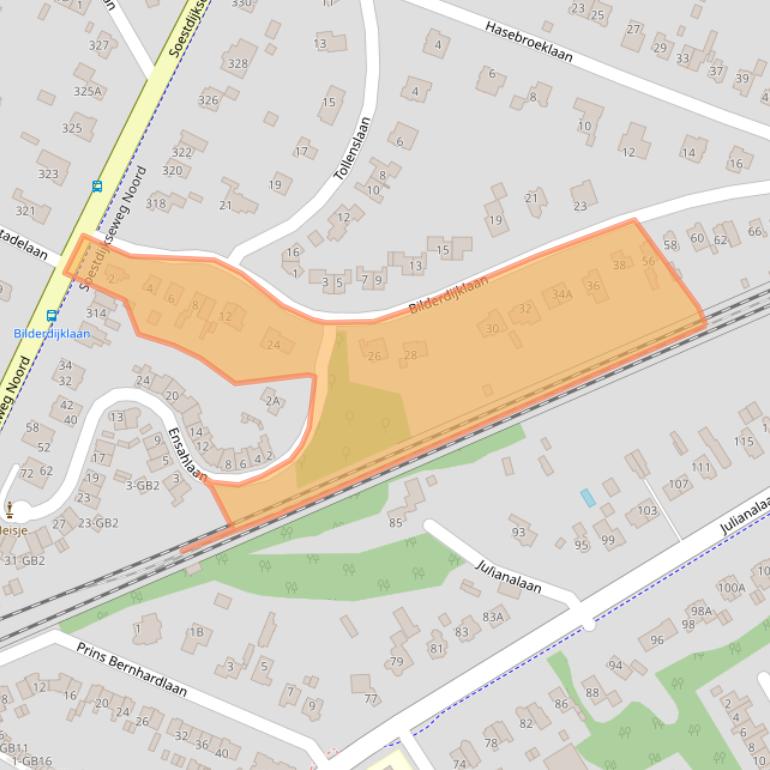 Kaart van postcodegebied 3723DC.