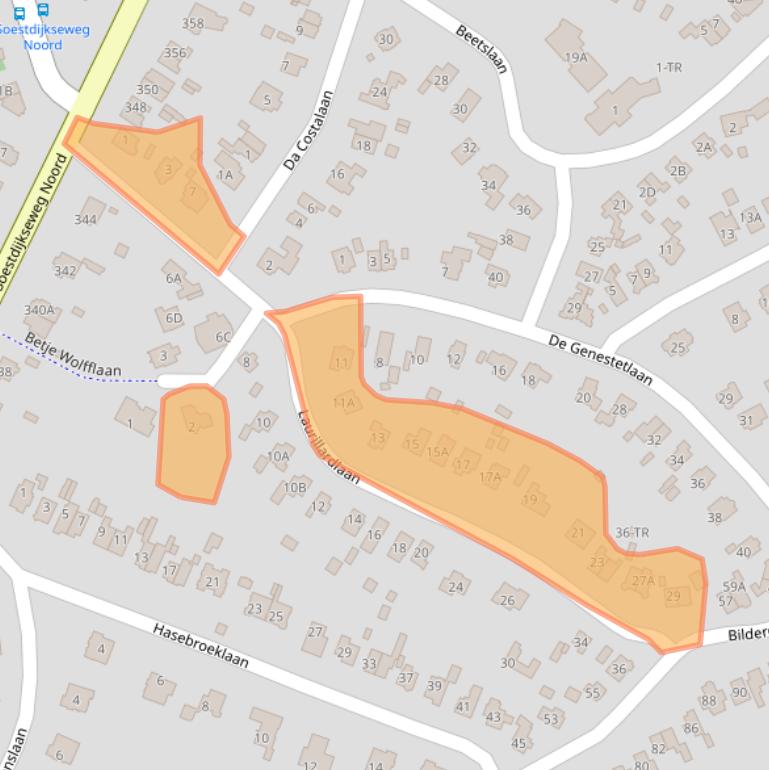 Kaart van postcodegebied 3723DL.