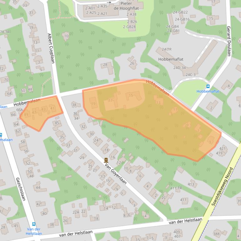 Kaart van postcodegebied 3723EP.