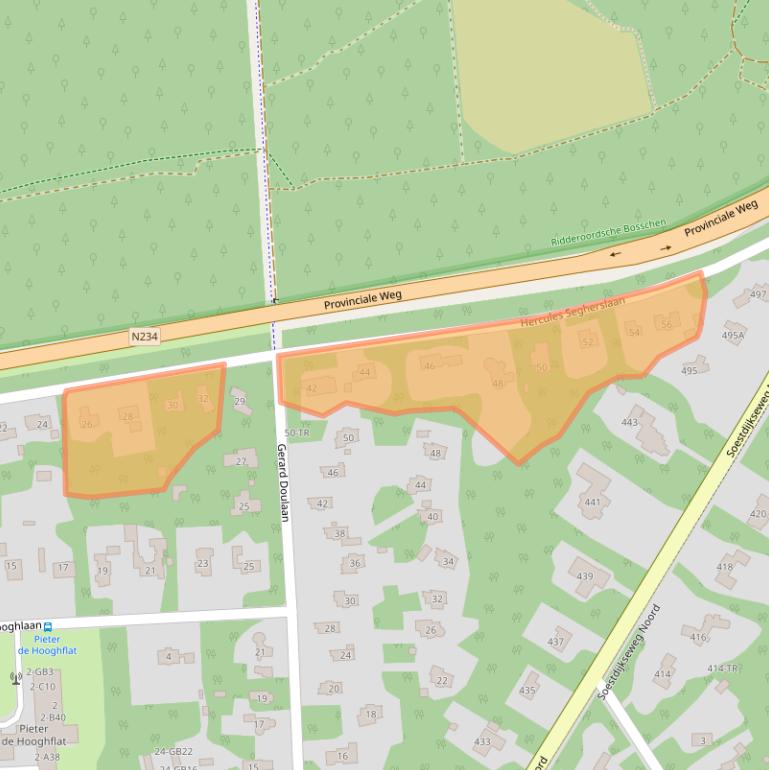 Kaart van postcodegebied 3723GV.