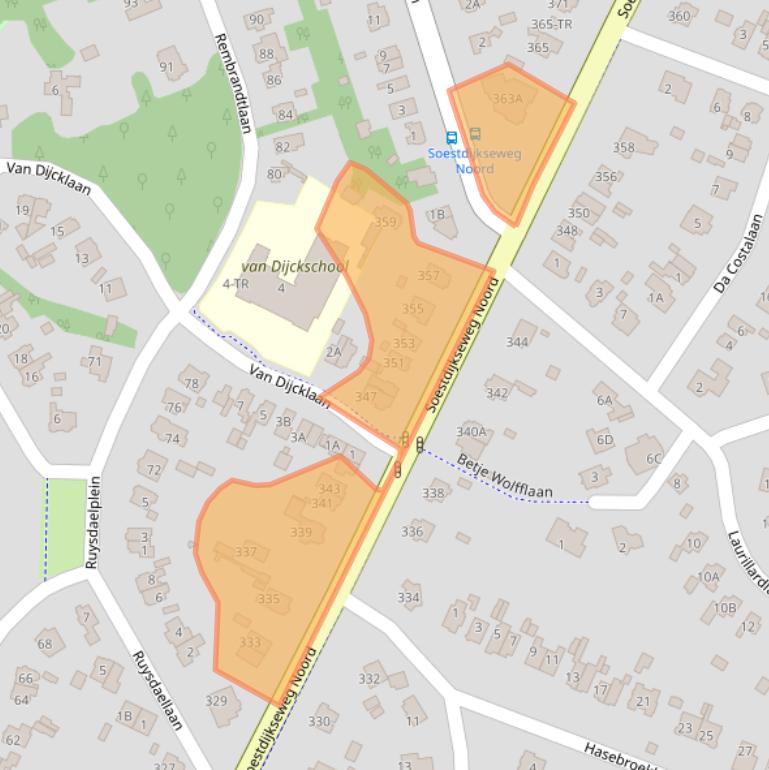 Kaart van postcodegebied 3723HB.