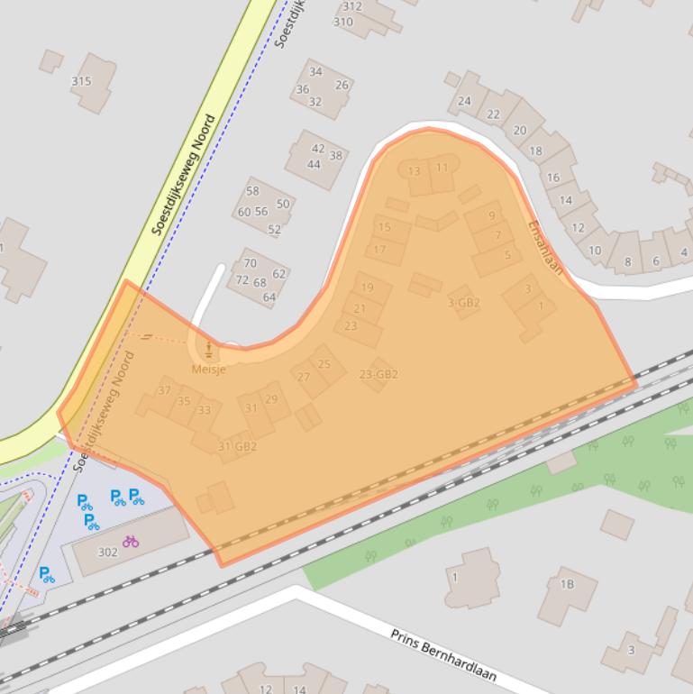 Kaart van postcodegebied 3723HT.