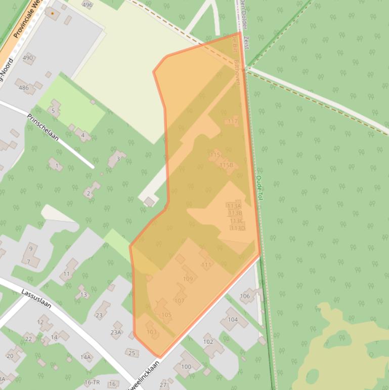 Kaart van postcodegebied 3723JD.