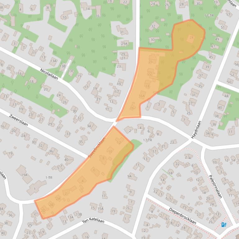 Kaart van postcodegebied 3723JE.