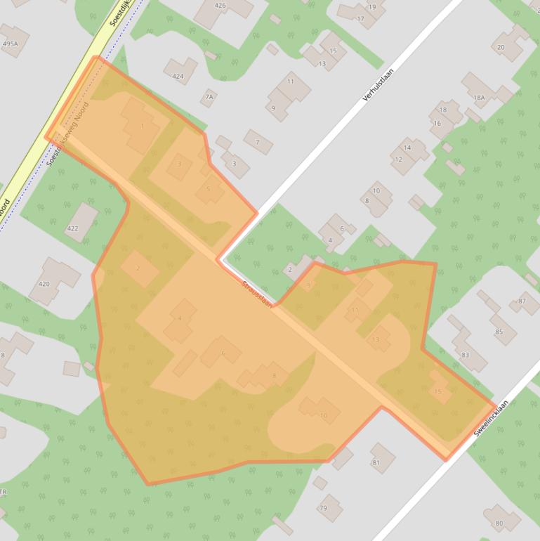 Kaart van postcodegebied 3723JN.