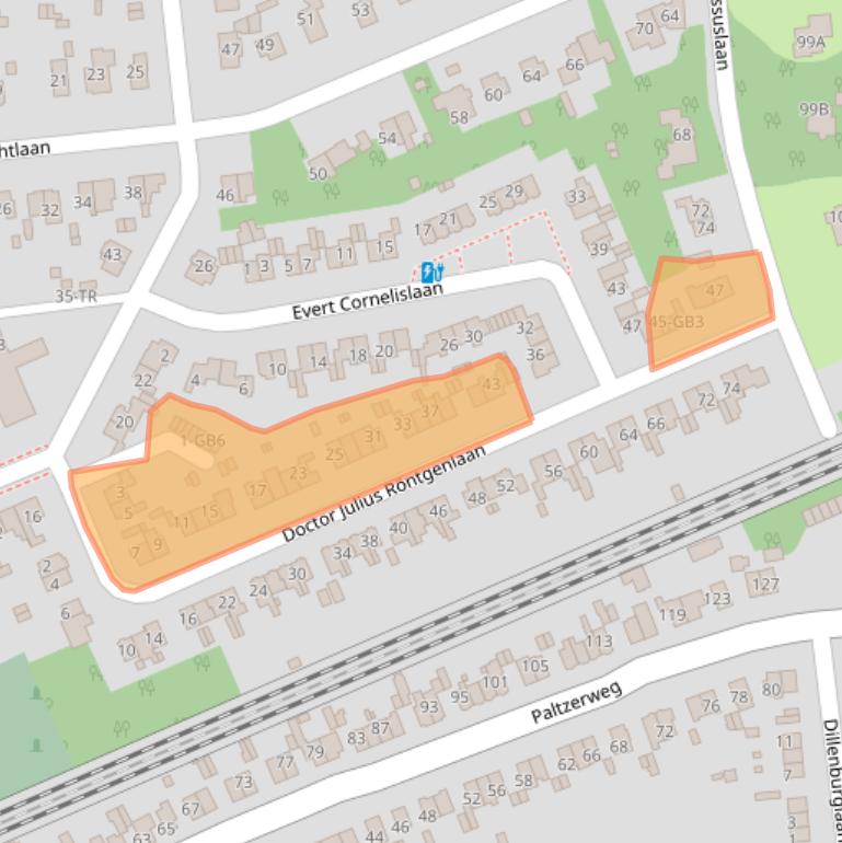 Kaart van postcodegebied 3723LA.