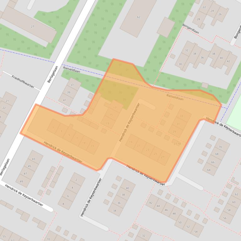 Kaart van postcodegebied 3723NA.