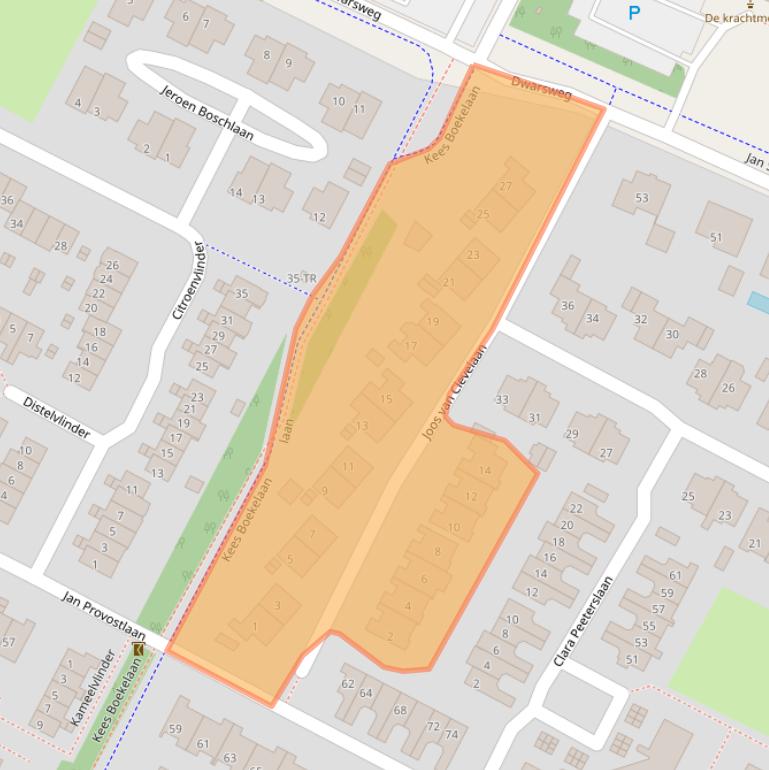 Kaart van postcodegebied 3723PG.