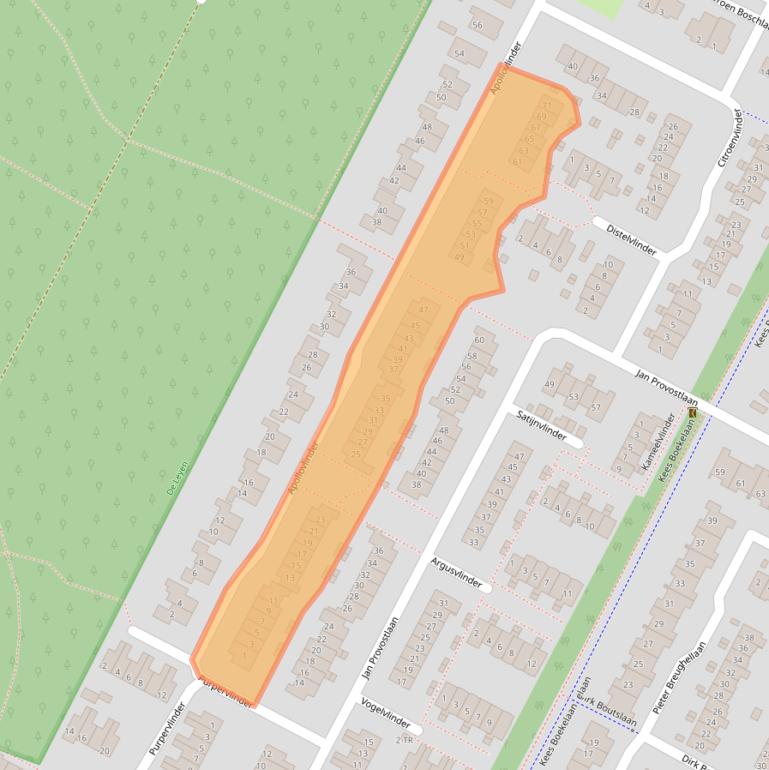 Kaart van postcodegebied 3723RJ.