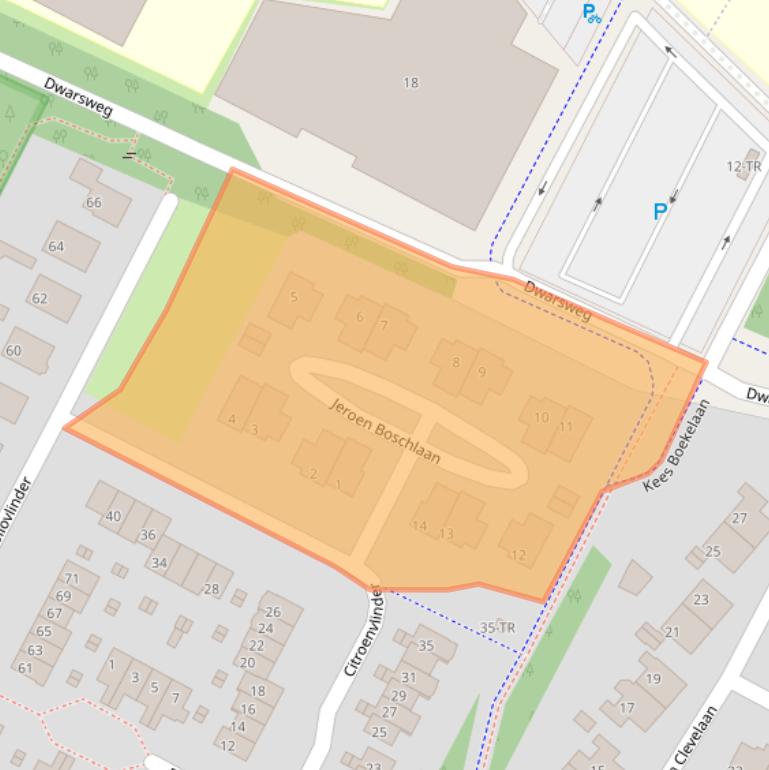 Kaart van postcodegebied 3723RR.