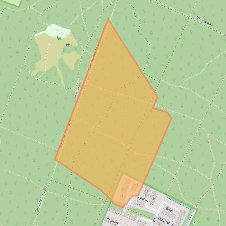 Kaart van postcodegebied 3723TH.