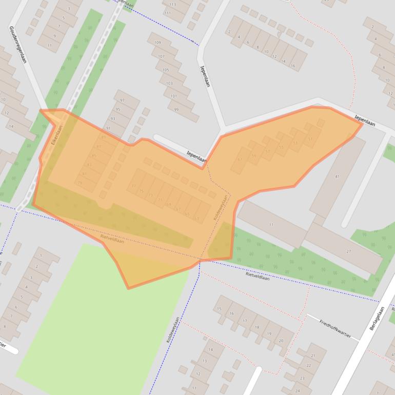 Kaart van postcodegebied 3723XE.
