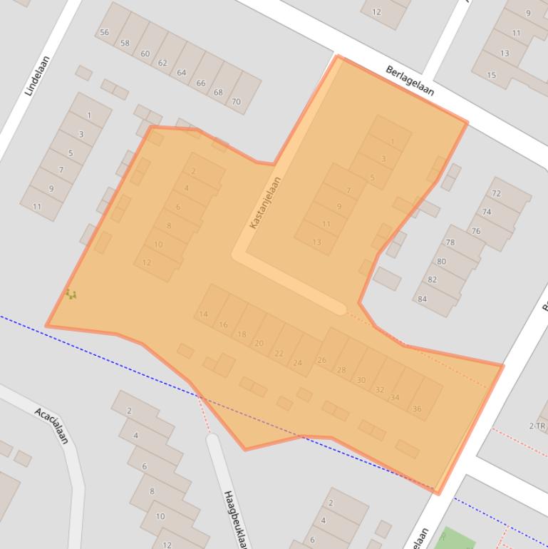 Kaart van postcodegebied 3723XV.