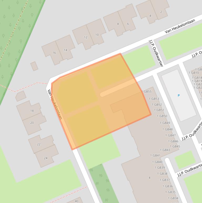 Kaart van postcodegebied 3723ZJ.