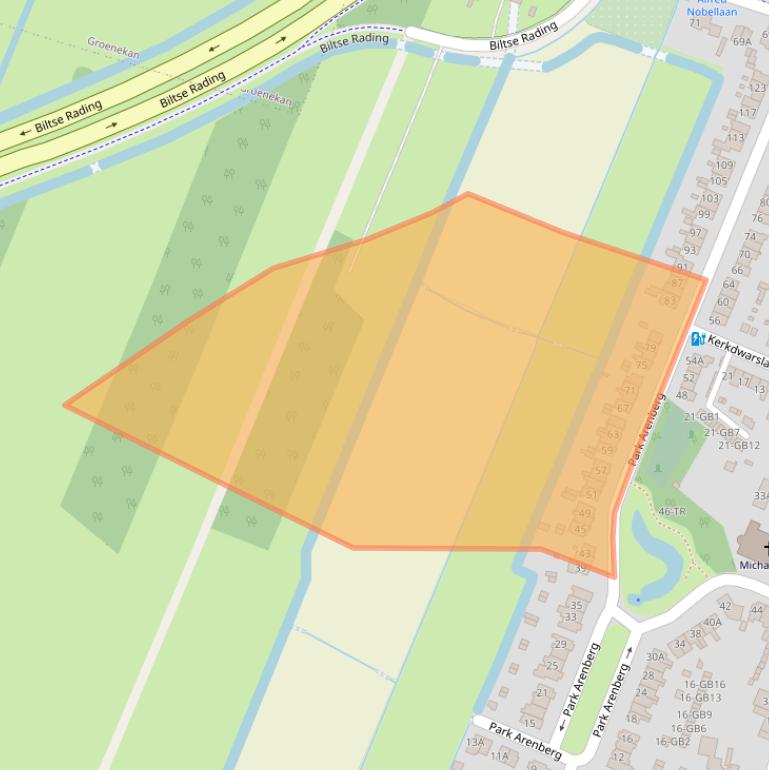 Kaart van postcodegebied 3731EP.