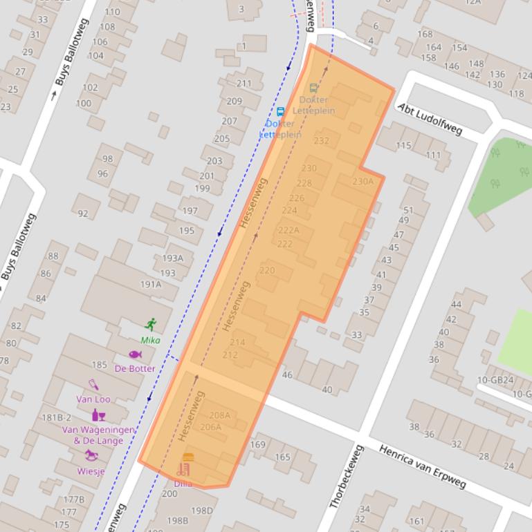 Kaart van postcodegebied 3731JP.