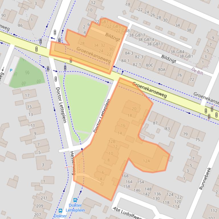 Kaart van postcodegebied 3731JS.