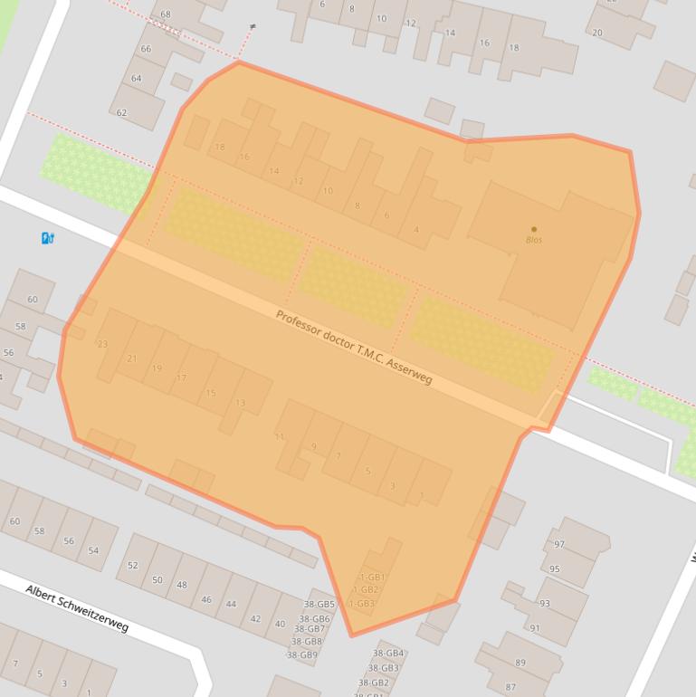 Kaart van postcodegebied 3731KX.
