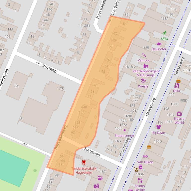 Kaart van postcodegebied 3731VK.