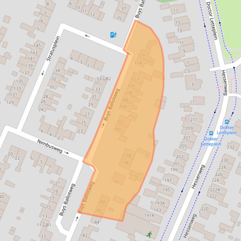 Kaart van postcodegebied 3731VL.