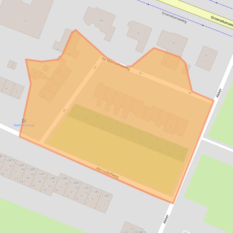 Kaart van postcodegebied 3732AK.