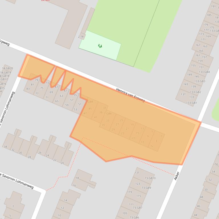 Kaart van postcodegebied 3732BB.