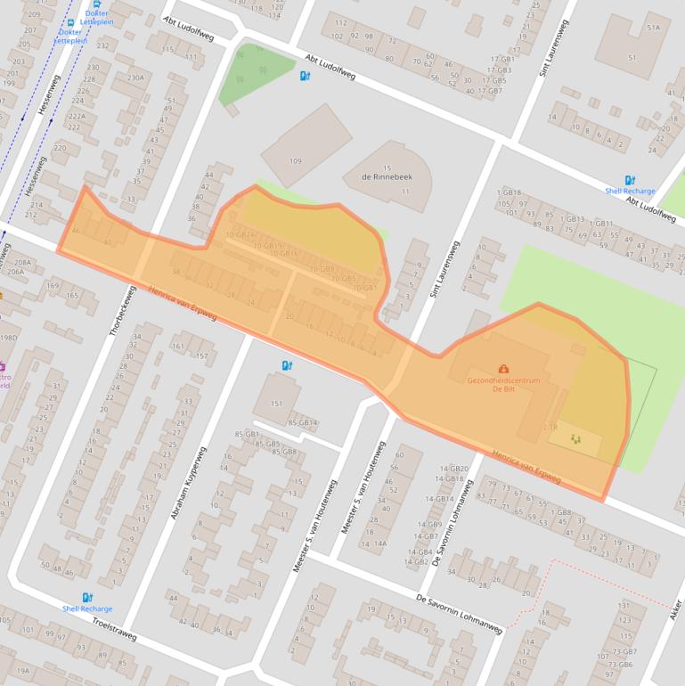 Kaart van postcodegebied 3732BG.