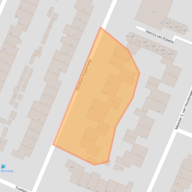 Kaart van postcodegebied 3732BM.