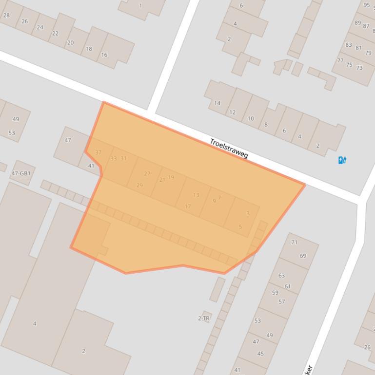 Kaart van postcodegebied 3732CA.