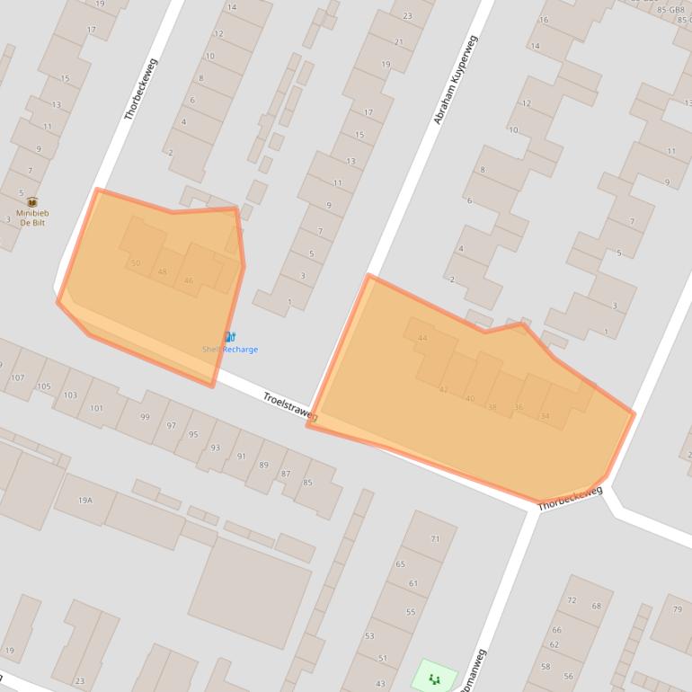 Kaart van postcodegebied 3732CE.