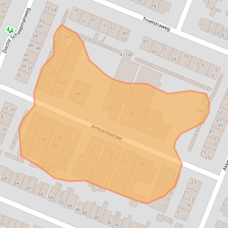 Kaart van postcodegebied 3732CN.