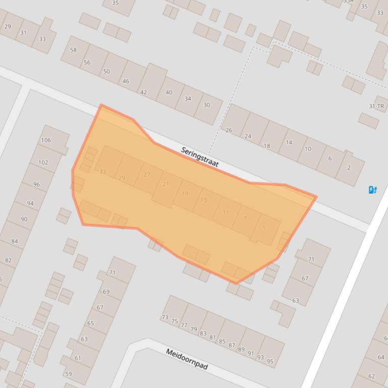 Kaart van postcodegebied 3732DA.