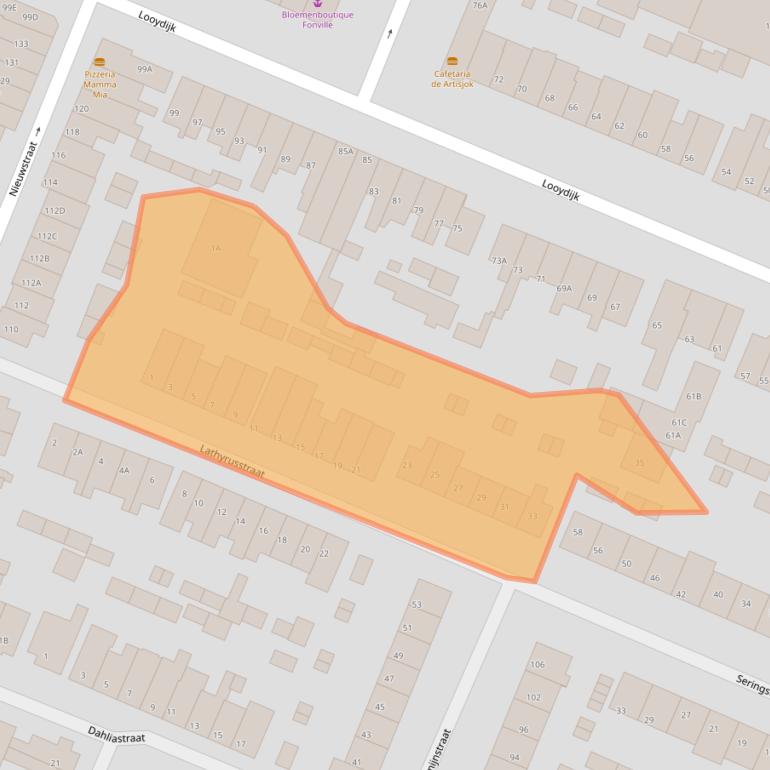Kaart van postcodegebied 3732DD.