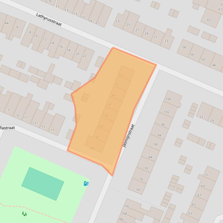 Kaart van postcodegebied 3732EB.