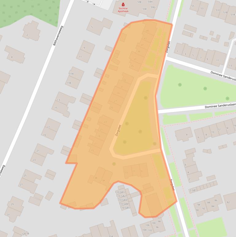 Kaart van postcodegebied 3732EP.