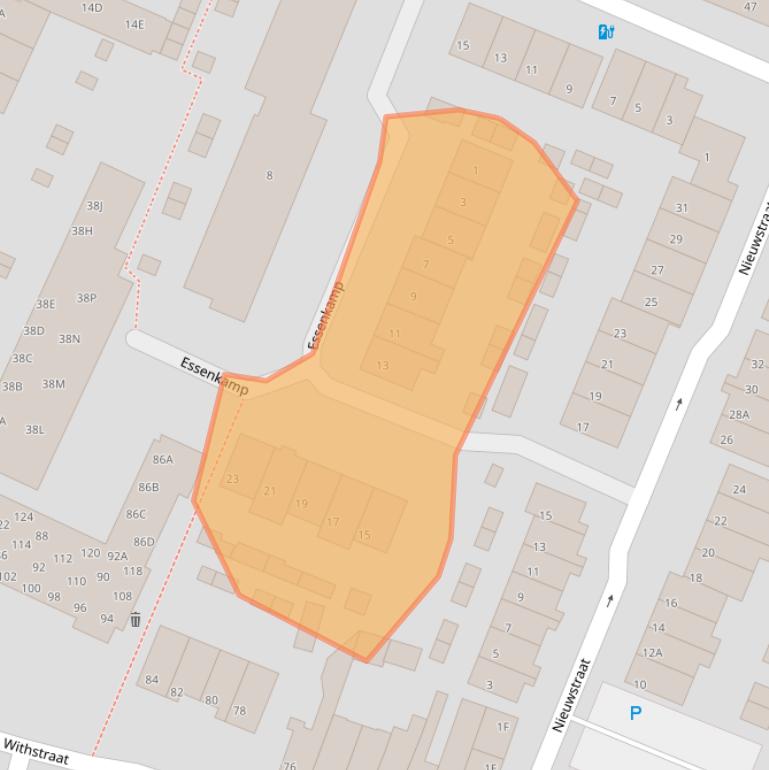 Kaart van postcodegebied 3732EW.