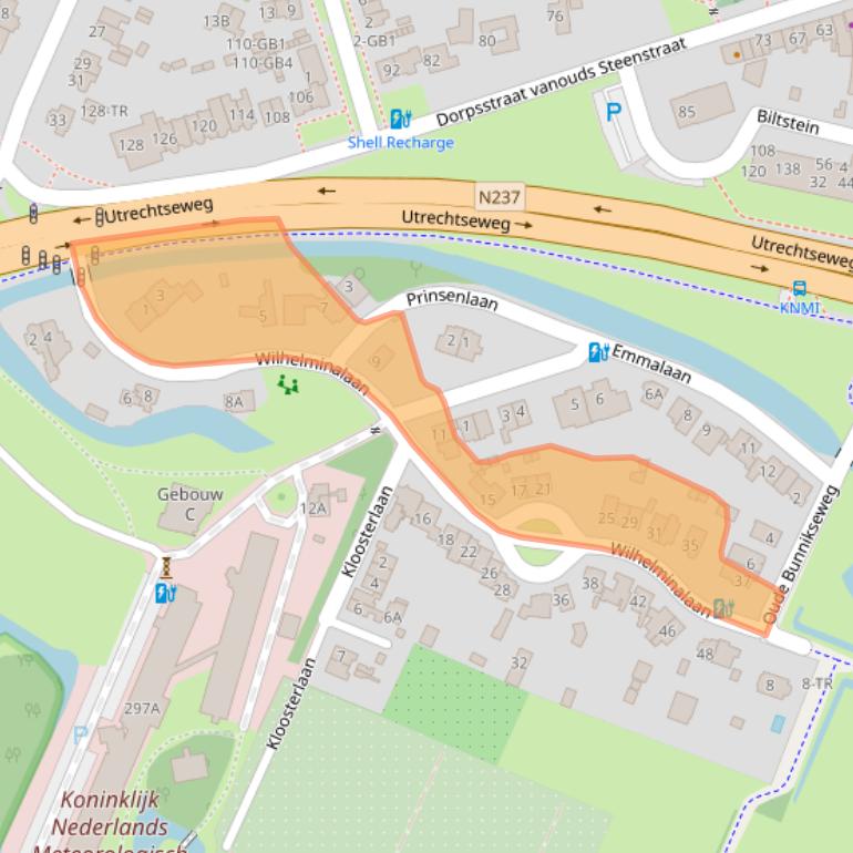 Kaart van postcodegebied 3732GJ.